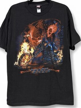 Marvel Ghost Rider black cotton t-shirt Size L mad engine